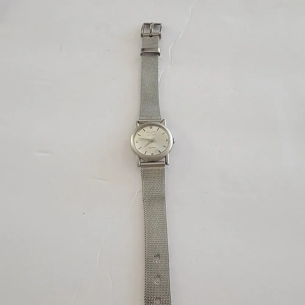 Joan Taylor Of New York Womens Watch Silver Dial Silver Case Mesh Bracelet